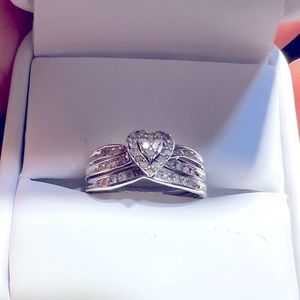 10kt White Gold wedding ring set